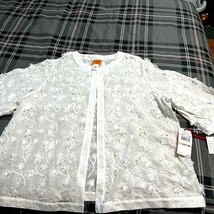 NWT.  Beautiful white sheer spring/summer jacket.
